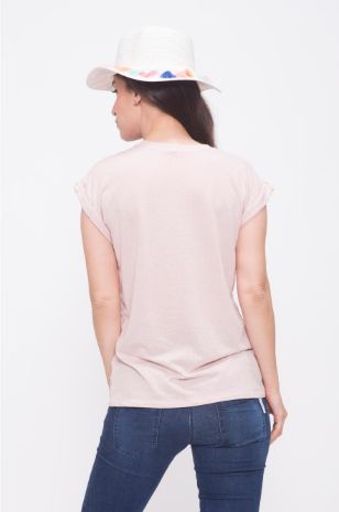 תמונה של חולצת הריון TIP TOP מחוררת ורודה
