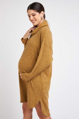 תמונה של שמלת טוניקה להריון מרגו חרדל