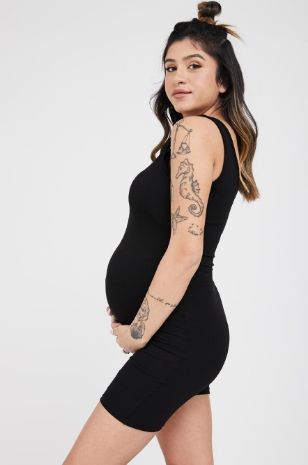 תמונה של בגד גוף אוברול להריון נדיה שחור