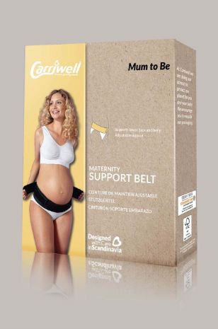תמונה של חגורת בטן להריון תומכת מתכווננת carriwell לבנה