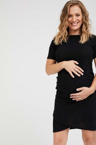 תמונה של שמלת ערב להריון נלה שחורה