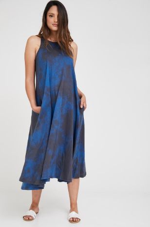 שמלת הריון רחבה טיילור טאי דאי כחול