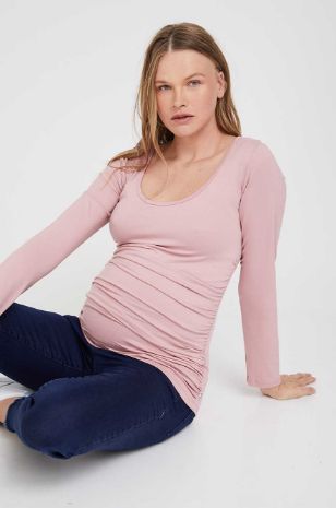 תמונה של חולצת הריון Baby Grow ש.ארוך ורוד מסטיק