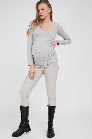 תמונה של חולצת הריון Baby Grow ש.ארוך אפור בהיר