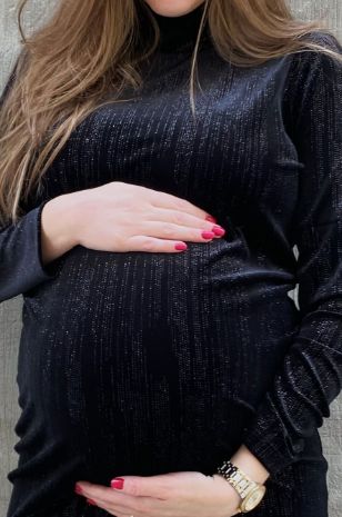 תמונה של שמלת ערב להריון טורמלין שחור