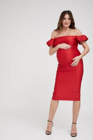 תמונה של שמלת הריון מרלין מונרו אדומה