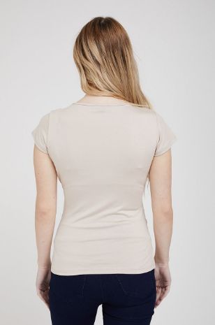 חולצת מעטפת להריון ש.קצר טבעי של אבישג ארבל