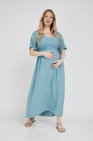 תמונה של שמלת הריון מליסה כחול אפור