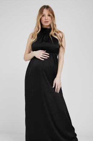שמלת ערב להריון ניקה שחורה - ON SALE - אבישג ארבל