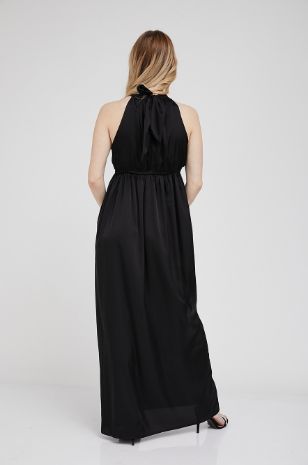 שמלת ערב להריון - מדגם ניקה בצבע שחור - מבט אחורי