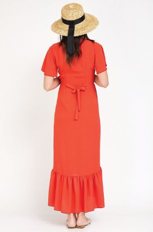 תמונה של שמלת מעטפת להריון בוניטה אדומה