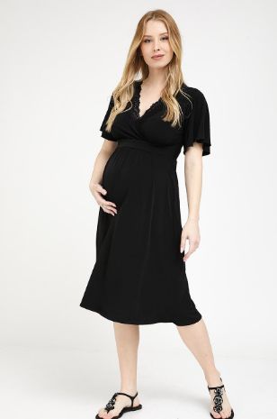תמונה של שמלת הריון אלישבע שחורה