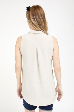 תמונה של חולצת הריון קיקי ללא שרוול חול
