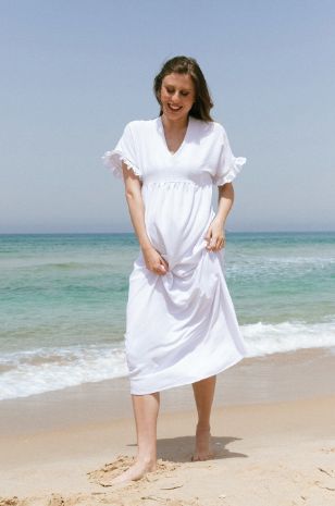 תמונה של שמלת הריון בלנקה לבנה