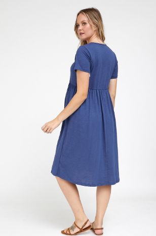 שמלת הריון ריקי כחולה