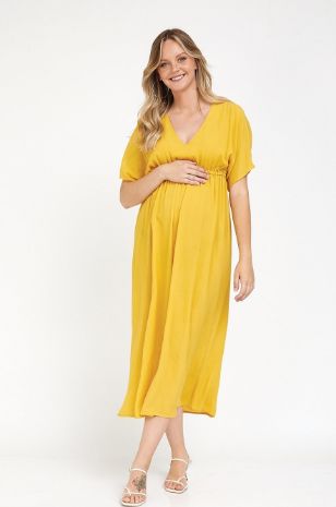 שמלת הריון מליסה צהוב חמניה של אבישג ארבל