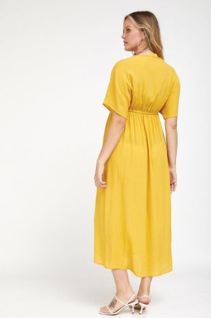 שמלת הריון מליסה צהוב חמניה