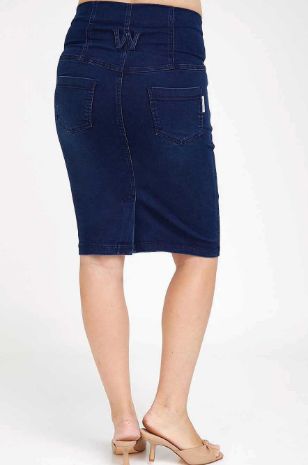 תמונה של חצאית הריון ג'ינס אוליביה כחולה