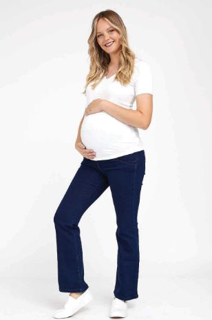 תמונה של ג'ינס מתרחב להריון כחול כהה