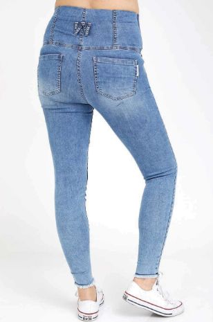 תמונה של סקיני ג'ינס להריון אוליביה כחול בהיר