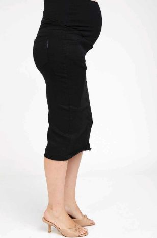 תמונה של חצאית ג'ינס להריון דינה שחורה