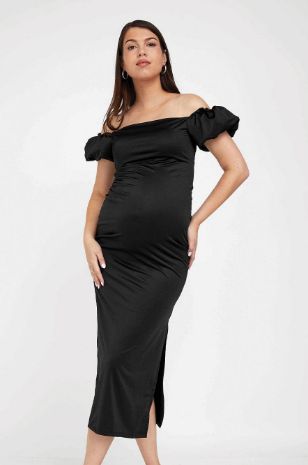 שמלת הריון מרלין שחורה ארוכה של אבישג ארבל	