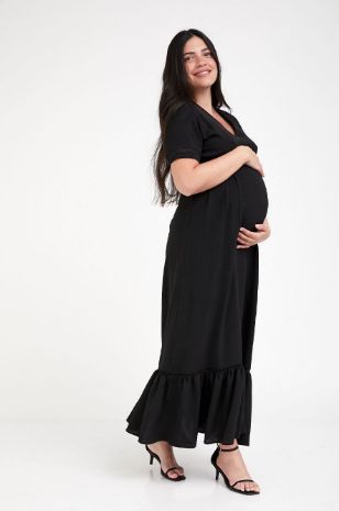 שמלת הריון בטינה מקסי שחורה