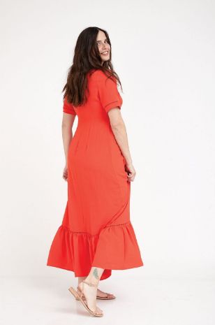שמלת הריון בטינה מקסי אדומה - אבישג ארבל