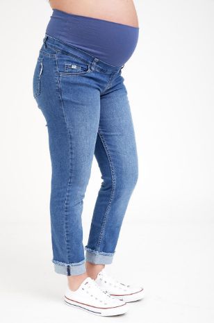  ג'ינס מקופל להריון סילביה כחול של אבישג ארבל