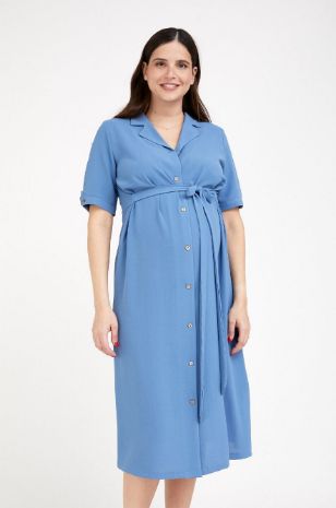 שמלת הריון מריאן כחול ג'ינס - אבישג ארבל	