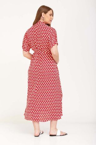 שמלת הריון סטיבי אדום שמנת של אבישג ארבל	