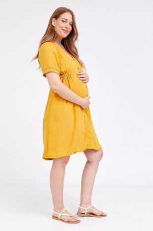 שמלת הריון בטי צהוב מנגו	