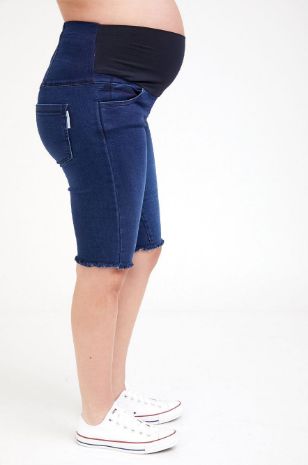 ג'ינס להריון אוליביה אורך ברך כחול