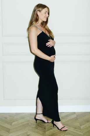שמלת קריסטן להריון שחור