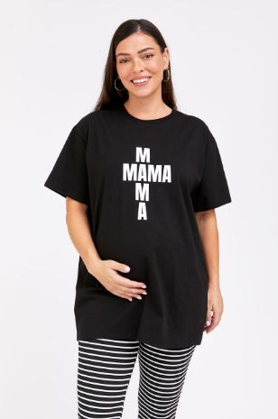 טישרט MAMA שחורה של אבישג ארבל