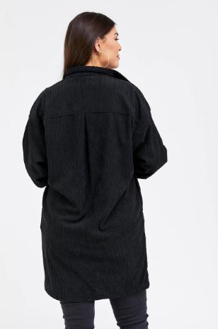 חולצת ז'קט להריון קורדרוי שחור ל אבישג ארבל	