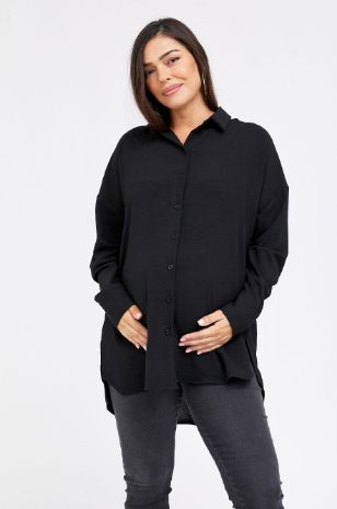 תמונה של חולצת הריון פרינסס שחורה