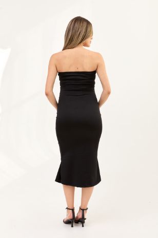 שמלת סטרפלס להריון ליליאן שחורה של אבישג ארבל	