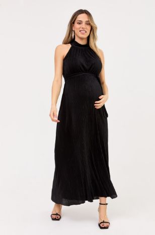 שמלת הריון פליסה קולר שחורה