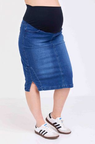 חצאית ג'ינס להריון אמי כחולה