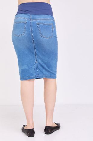 	חצאית ג'ינס להריון יעל כחול בהיר
