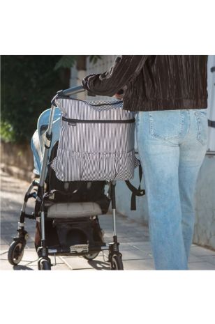 תיק עגלה היידי בייסיק פסים נייבי