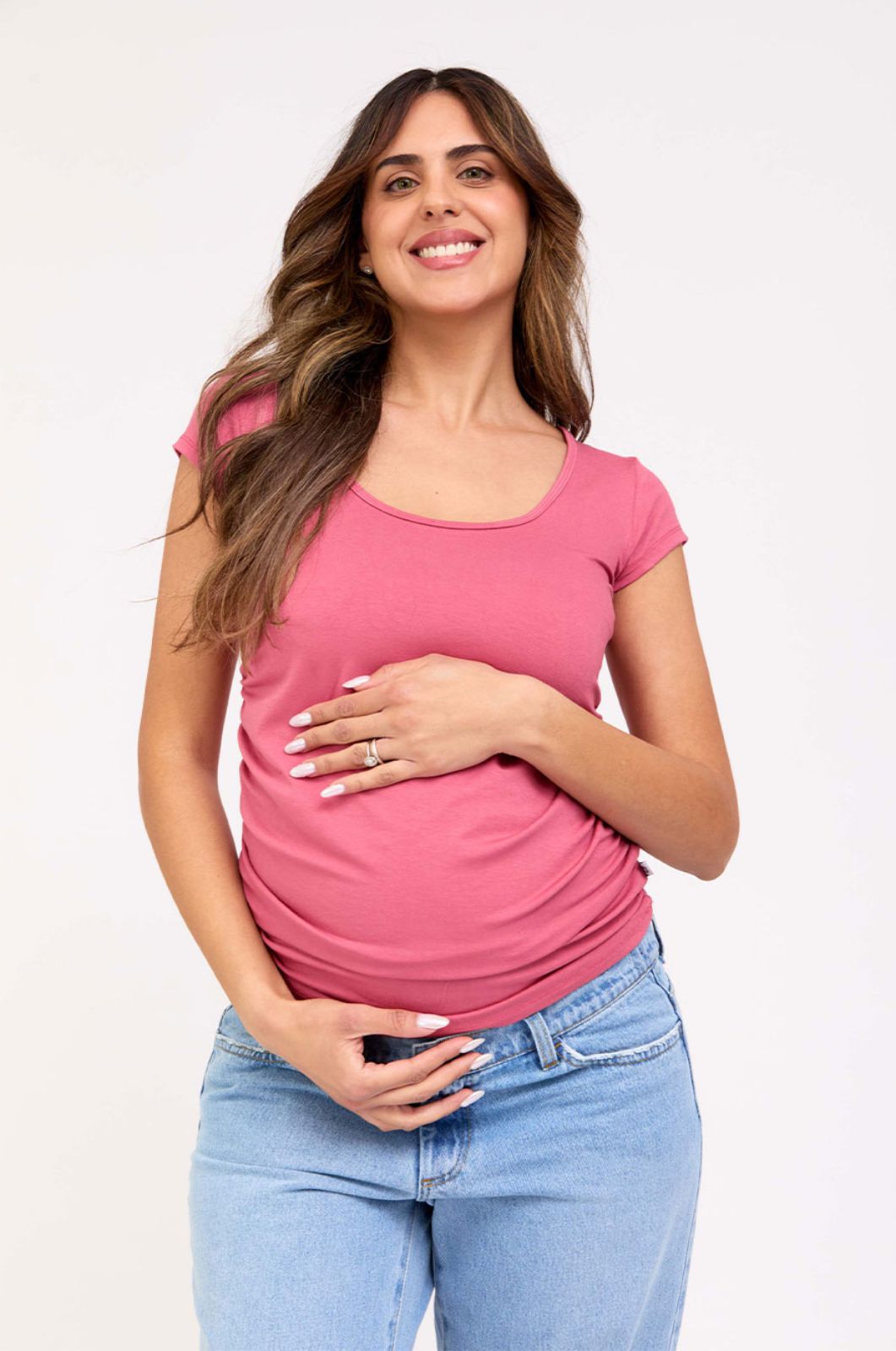 חולצת הריון Baby Grow ש.קצר ליפסטיק של אבישג ארבל