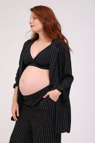 בלייזר להריון פסים שחור לאירועים של אבישג ארבל