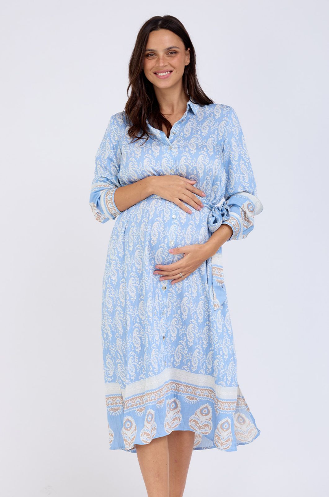 שמלת הריון צנועה ג'ינס אבישג ארבל