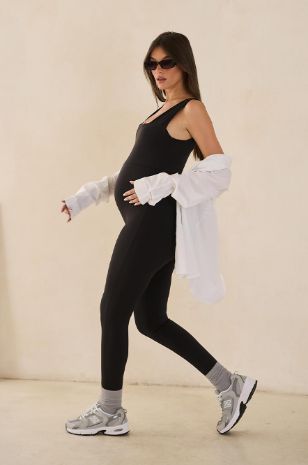 אוברול הריון אימון שחור אבישג ארבל