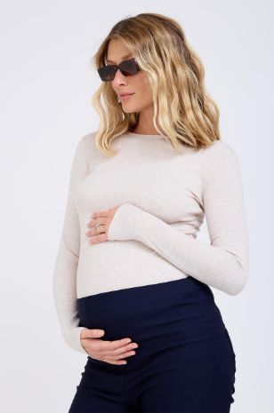 חולצת הריון דורין בז' מלאנז'
