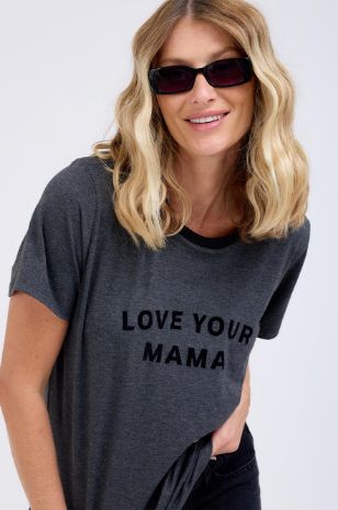 חולצ הריון LOVE YOU MAMA אפור כהה אבישג ארבל
