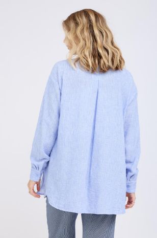 חולצת הריון איילה פסים תכלת