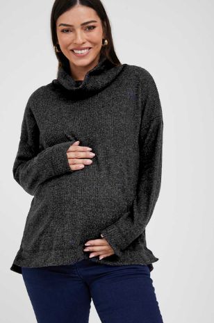 סריג הריון תמר אפור כהה של אבישג ארבל